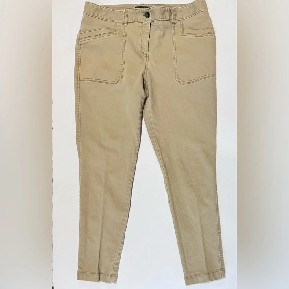 Van Heusen Khaki Pants Women Size 8 Slim Tapered Stretch Work Casual Beige - Picture 1 of 7